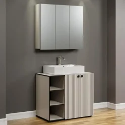 CALICOSY - Badkamerkast met spiegel PUREBLISS - 20x90x80 cm