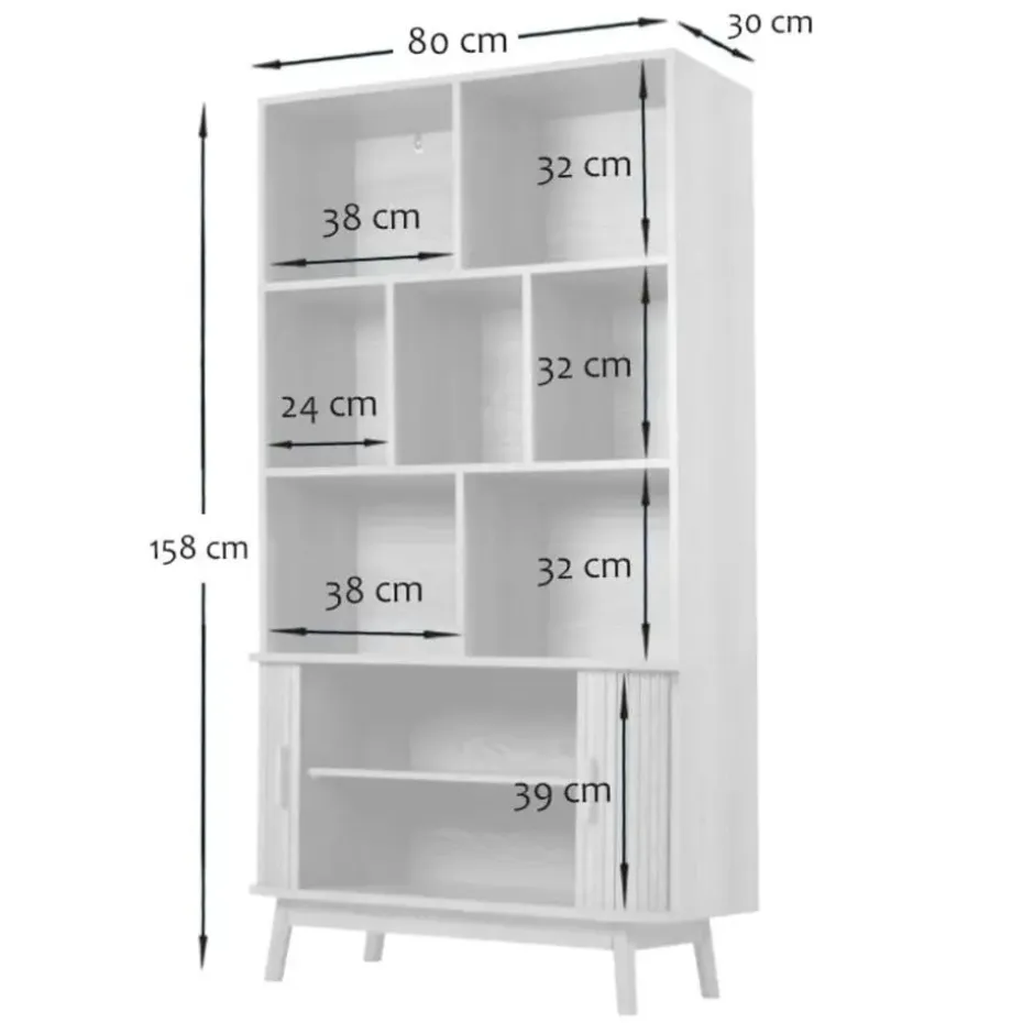 CALICOSY - Boekenkast ERNEST - 157,5x80x40 cm