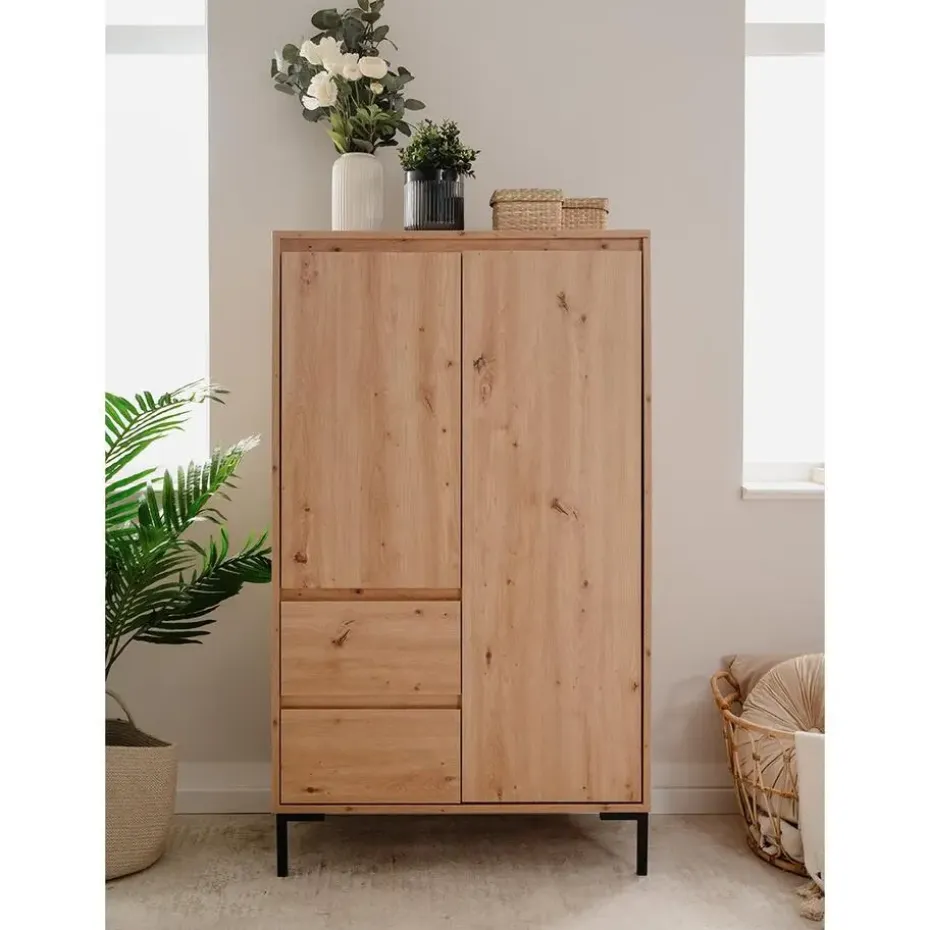 CALICOSY - Buffetkast PLOCK - Licht hout - 139x81x40 cm