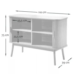 CALICOSY - Dressoir ERNEST - Licht hout - 75x110x39 cm