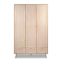 CALICOSY - Kast 3 Deuren BALI - Rotanprint - 55x120x195 cm
