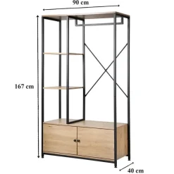 CALICOSY - Kledingkast LENNY - Eik - 167x90x40 cm