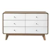 CALICOSY - Ladekast ALBURA - Donker hout - 75.5x120x39 cm