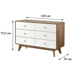 CALICOSY - Ladekast ALBURA - Donker hout - 75.5x120x39 cm