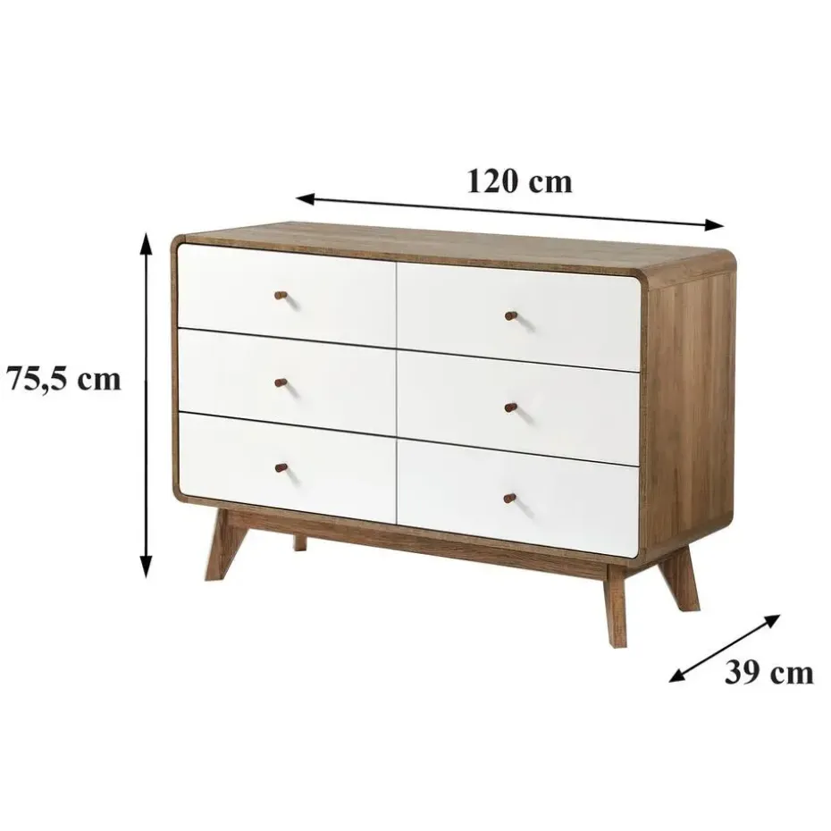 CALICOSY - Ladekast ALBURA - Donker hout - 75.5x120x39 cm