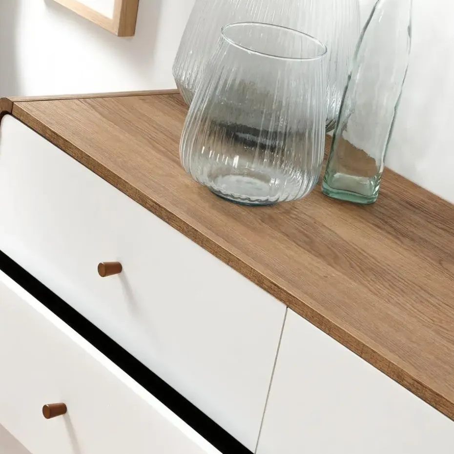 CALICOSY - Ladekast ALBURA - Donker hout - 75.5x120x39 cm