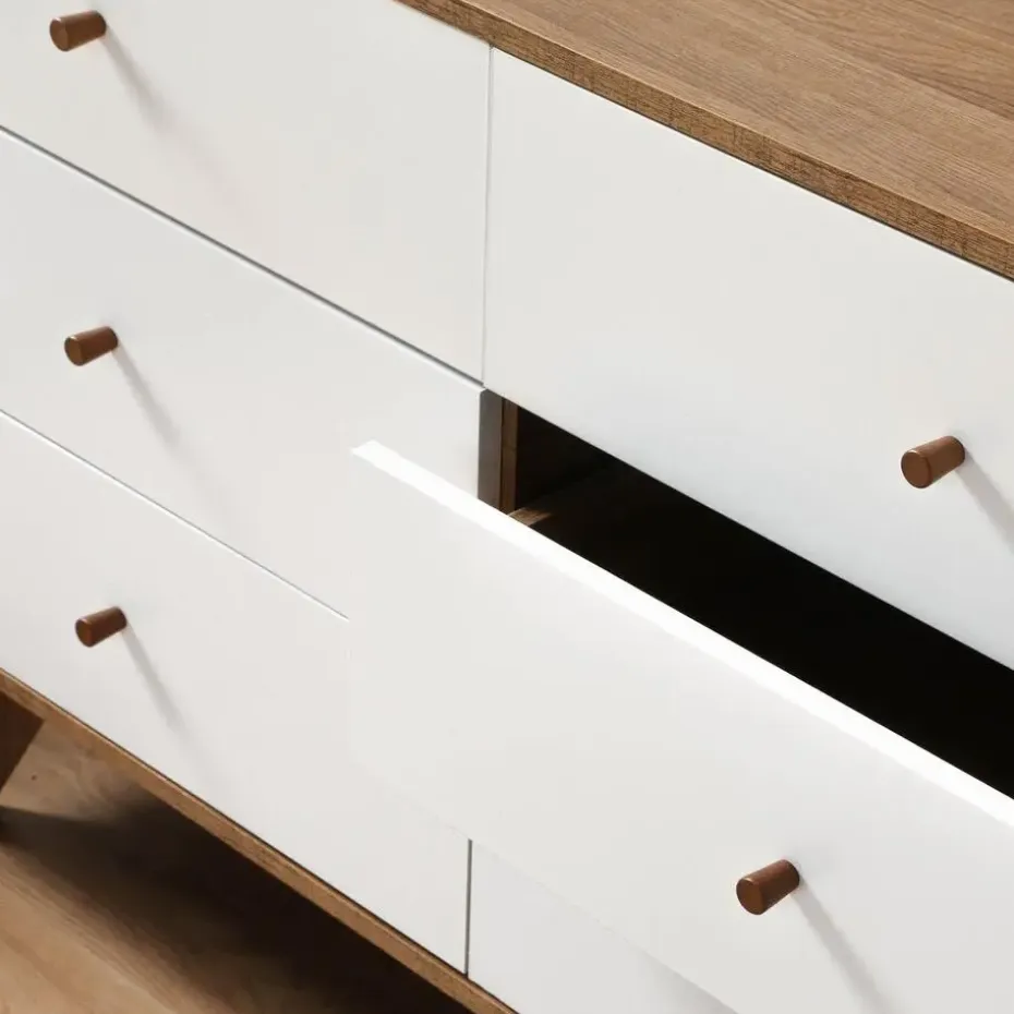 CALICOSY - Ladekast ALBURA - Donker hout - 75.5x120x39 cm