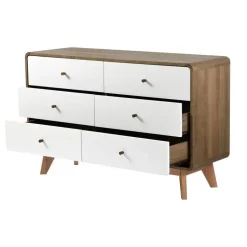 CALICOSY - Ladekast ALBURA - Donker hout - 75.5x120x39 cm