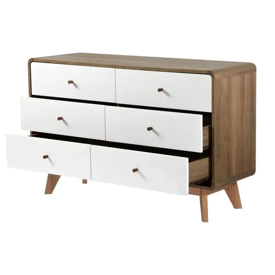 CALICOSY - Ladekast ALBURA - Donker hout - 75.5x120x39 cm