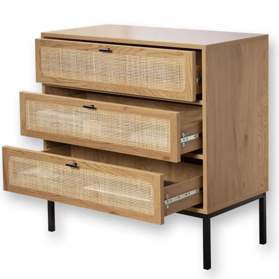 CALICOSY - Ladekast JAYA - Licht hout - 79x80x39 cm