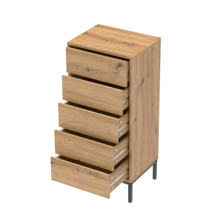 CALICOSY - Ladekast LENNY - Licht hout - 100x45x38 cm