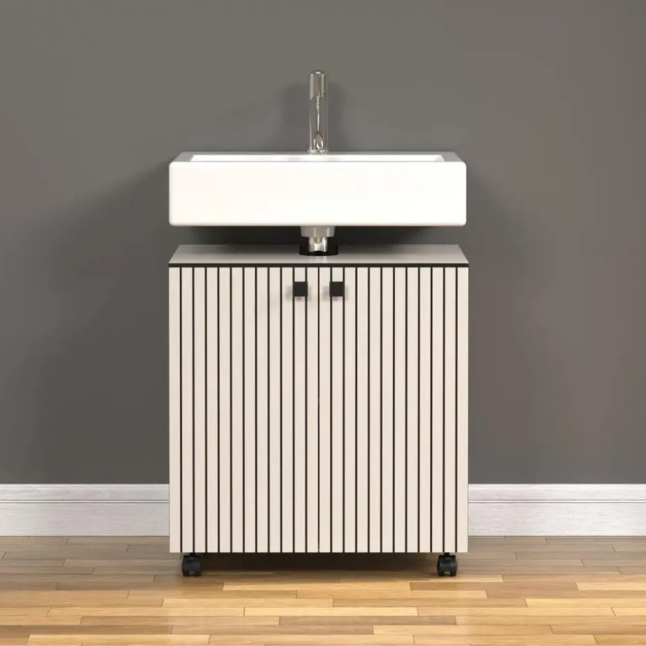 CALICOSY - Onderkast met wielen, 2 deuren PUREBLISS - 42x60x64 cm