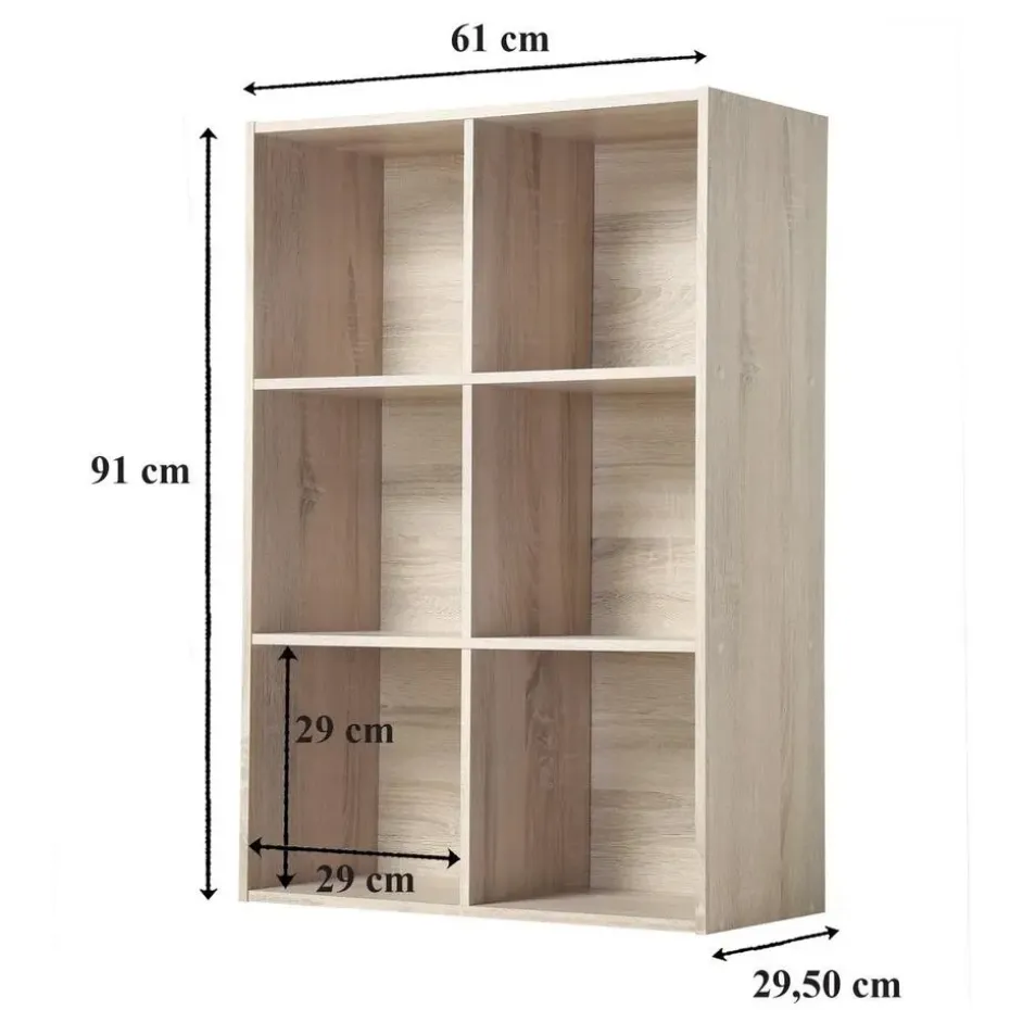 CALICOSY - Opbergplank - Licht hout - 91.5x61.5x29.5 cm