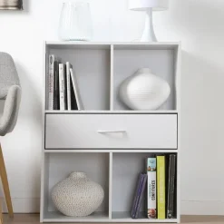 CALICOSY - Opbergplank met 4 compartimenten - 29,5x62x80 cm