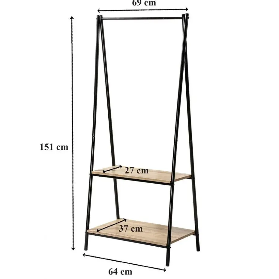 CALICOSY - Rek - Zwart - 151x64.5x40 cm