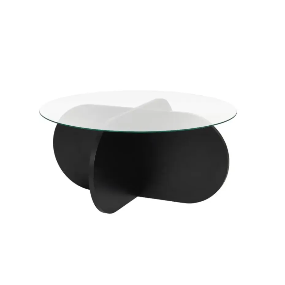 CALICOSY - Salontafel AERIS - Zwart hout - 35x75x75 cm