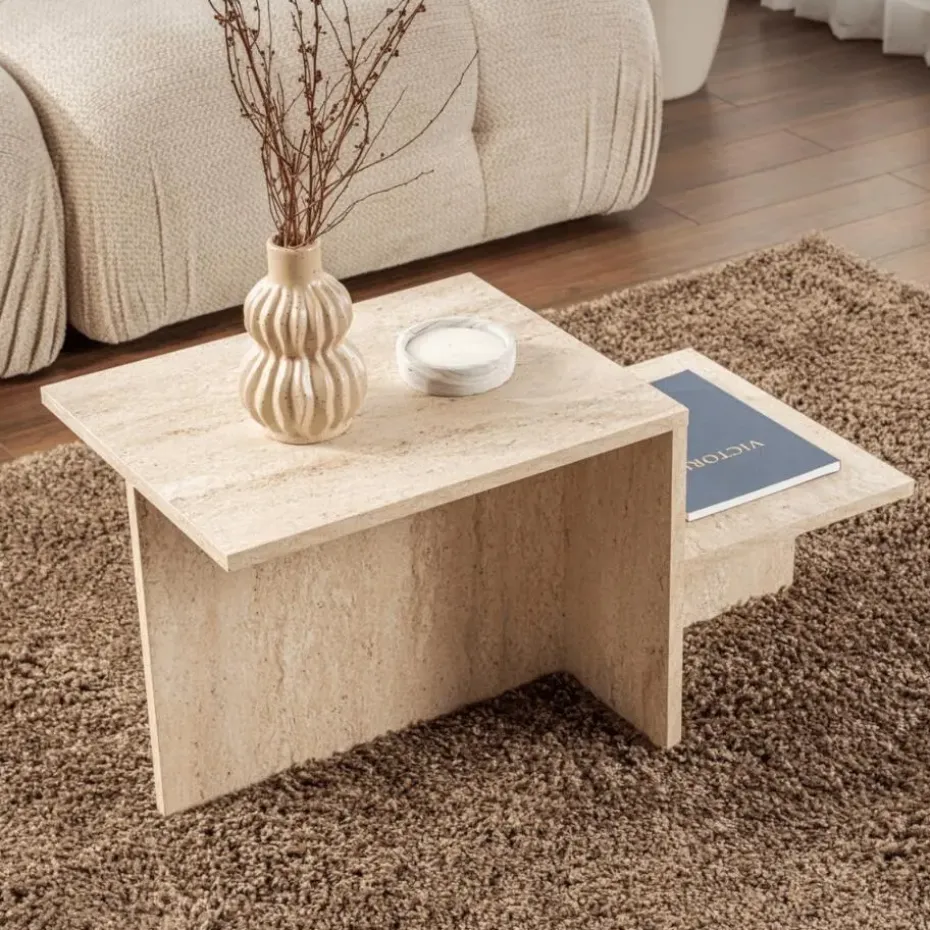 CALICOSY - Salontafel HARMONY - Travertijn - 40x77x40 cm
