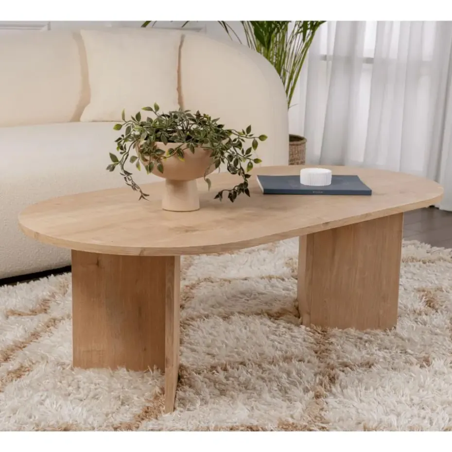 CALICOSY - Salontafel IRIS - Saffier eiken - 39,8x119x60 cm