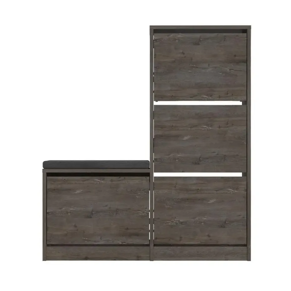 CALICOSY - Schoenenkast DUDE - Eik grijs - 118,5x105x26 cm