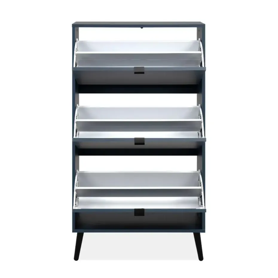 CALICOSY - Schoenenkast VIGO - Alby blauw / zwart - 125x70x24 cm