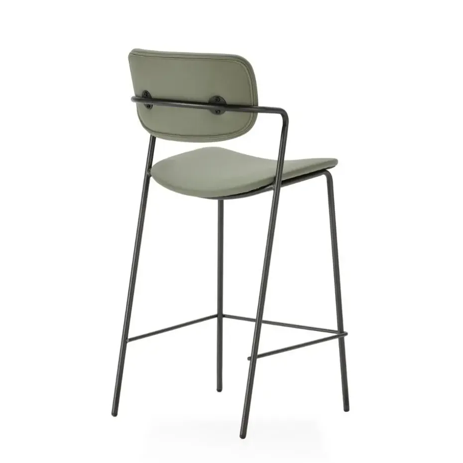 CALICOSY - Set van 2 krukken met zwarte MAIKA - 51x44x66 cm