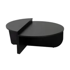 CALICOSY - Set van 2 Salontafels ORION - Zwart hout - 35x90x90 cm