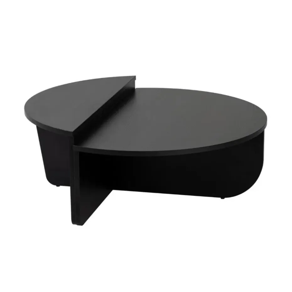 CALICOSY - Set van 2 Salontafels ORION - Zwart hout - 35x90x90 cm