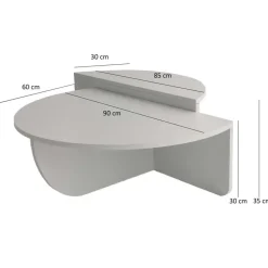 CALICOSY - Set van 2 Salontafels ORION - Licht hout - 35x90x90 cm
