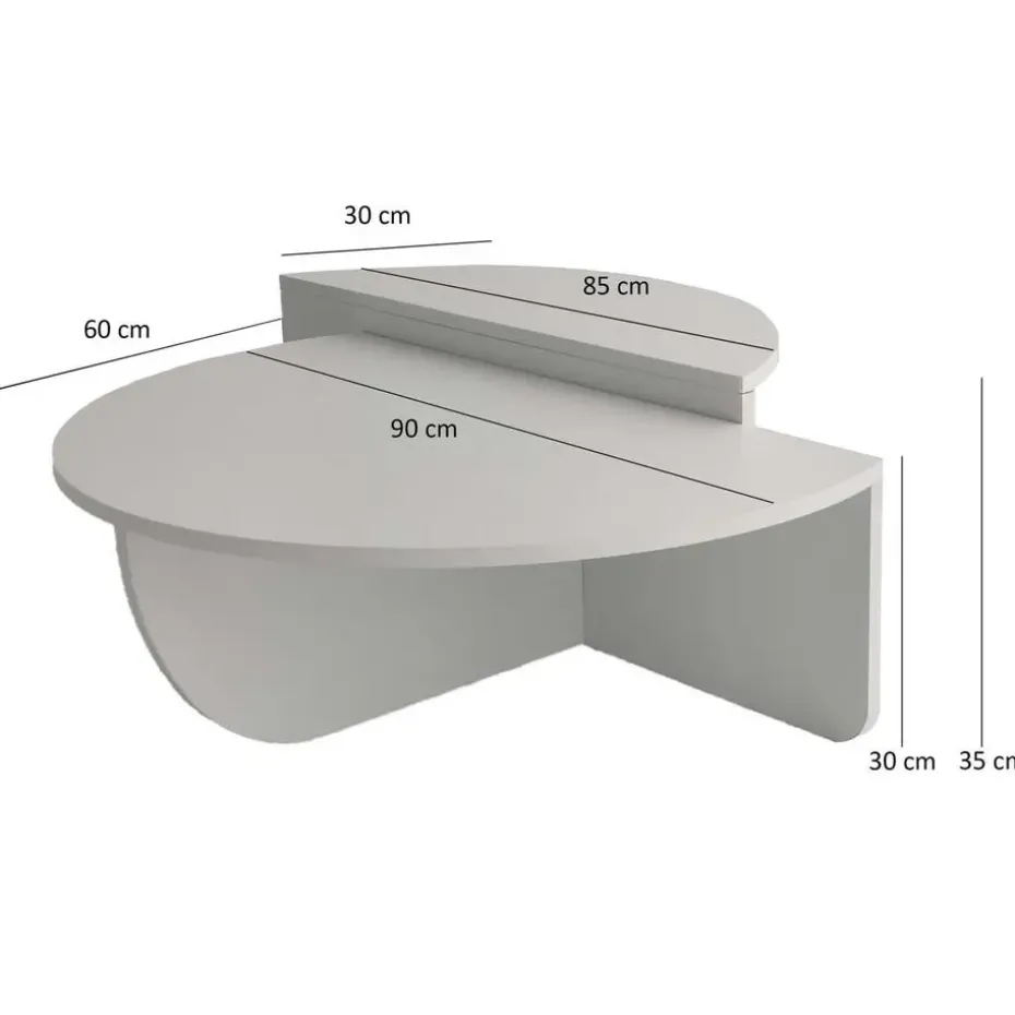 CALICOSY - Set van 2 Salontafels ORION - Licht hout - 35x90x90 cm