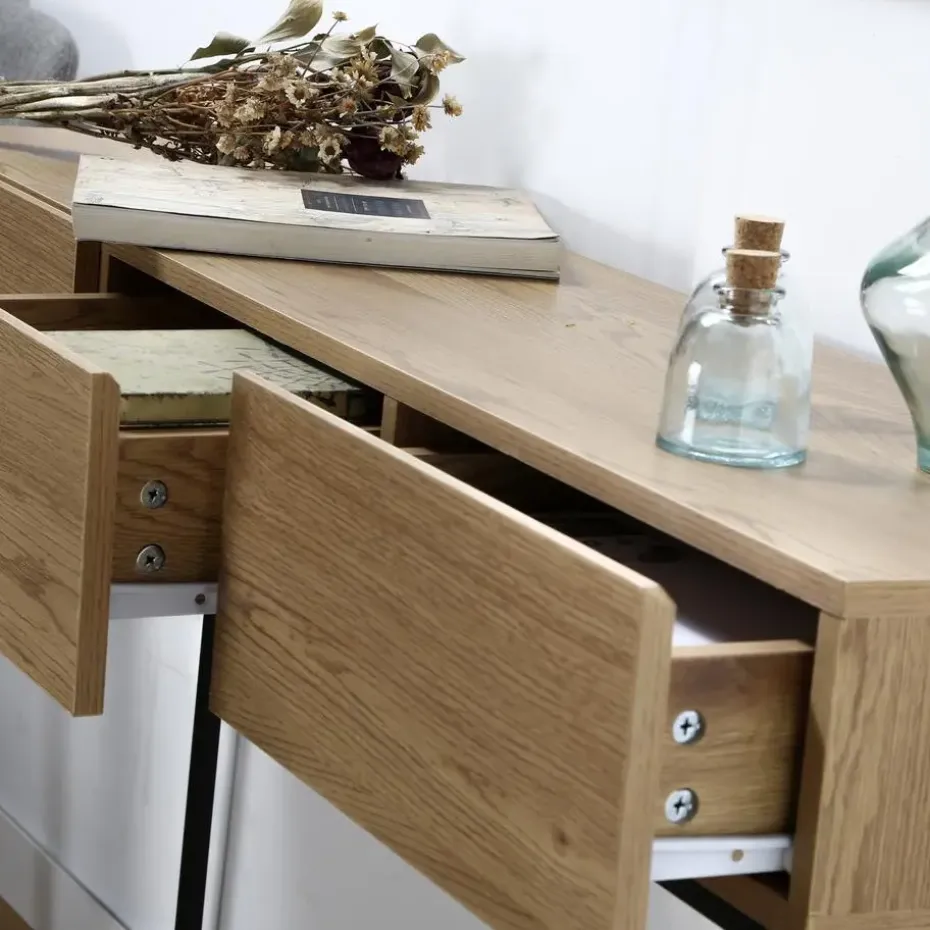 CALICOSY - Sidetable - Eikenhouten decor - 73x120x29.5 cm