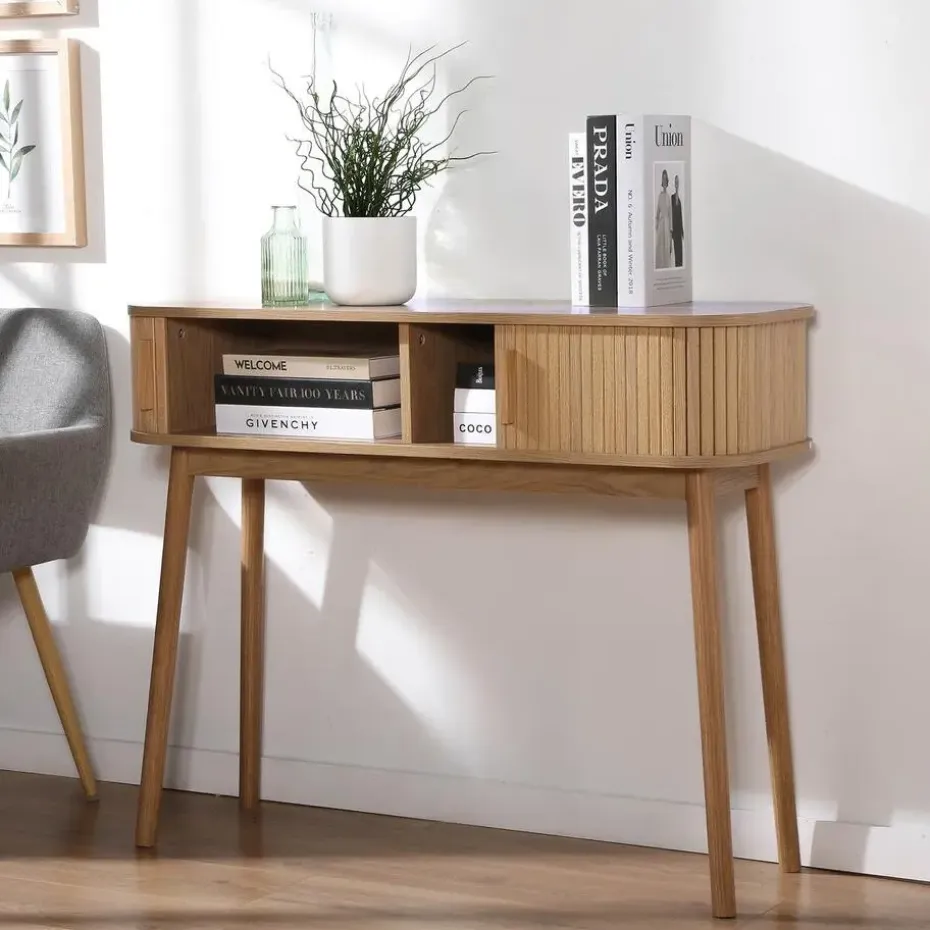 CALICOSY - Sidetable ERNEST - Licht hout - 80,5x100x35 cm