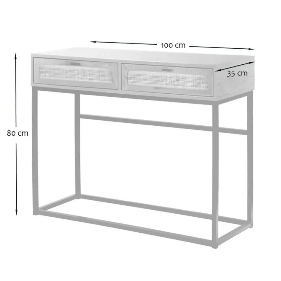 CALICOSY - Sidetable JAYA - Licht hout - 80x100x35 cm