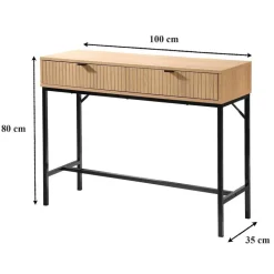 CALICOSY - Sidetable TARA - Licht hout - 80x100x35 cm