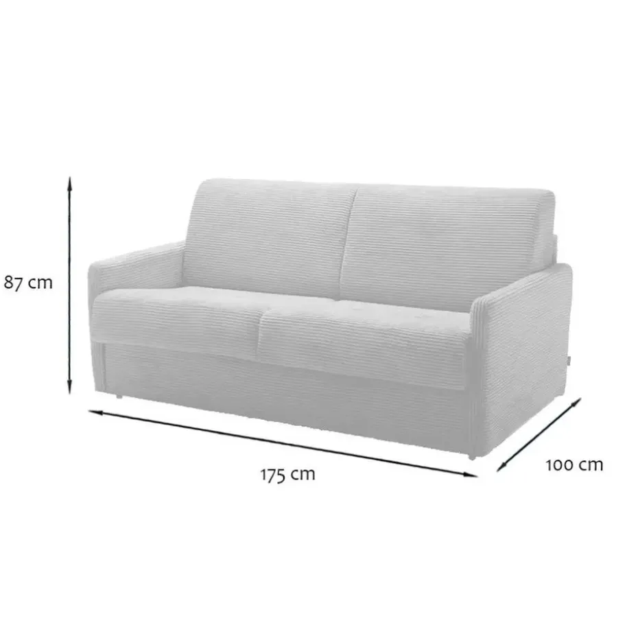 CALICOSY - Slaapbank COSENZA - Ecru - 87x175x100 cm