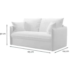 CALICOSY - Slaapbank MIRA - Grijs - 90x185x104 cm