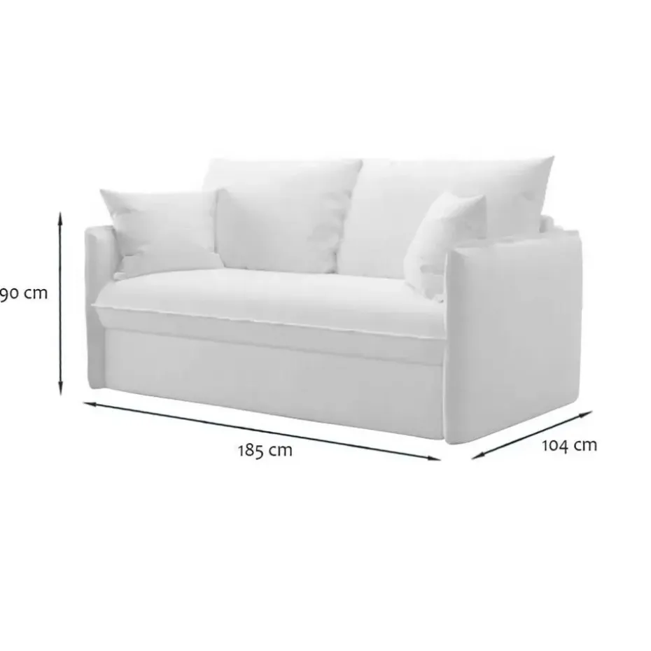 CALICOSY - Slaapbank MIRA - Grijs - 90x185x104 cm