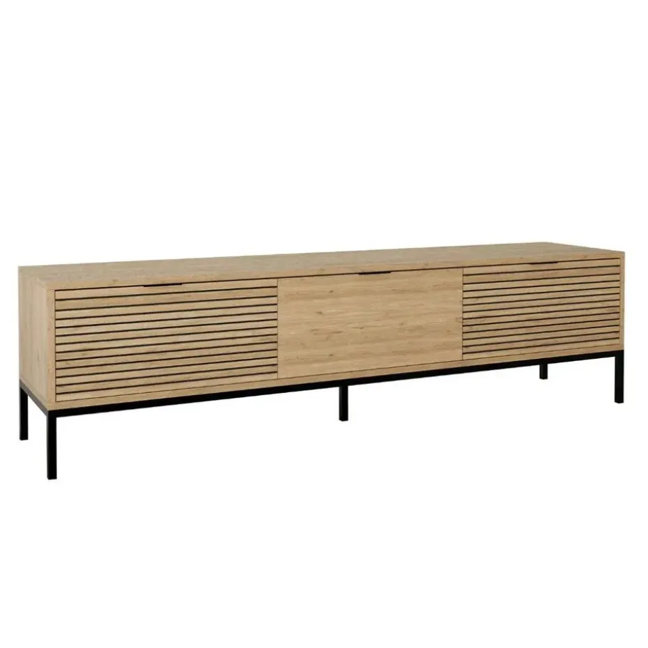 CALICOSY - TV-Meubel ARIEL - Licht hout - 55x180x40 cm