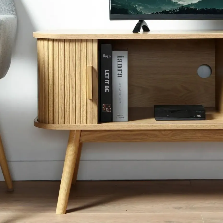 CALICOSY - TV-Meubel ERNEST - Licht hout - 55x119x39 cm
