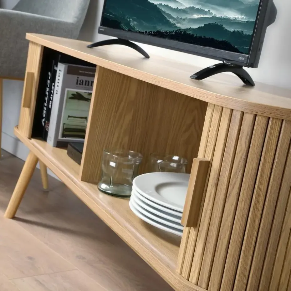 CALICOSY - TV-Meubel ERNEST - Licht hout - 55x119x39 cm