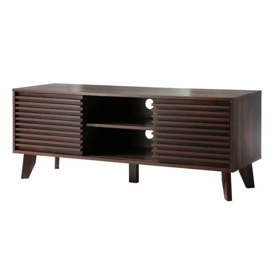 CALICOSY - TV-Meubel FRIBOURG - Donker hout - 51,5x135x39 cm