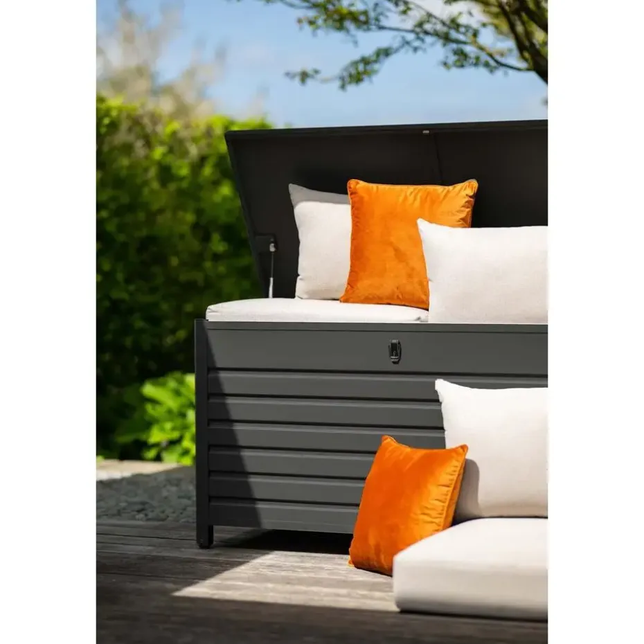 Cambridge kussenbox - aluminium - 155x97xH82,5 cm - carbon black