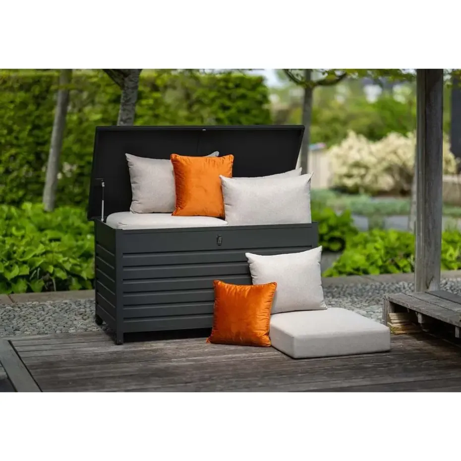 Cambridge kussenbox - aluminium - 155x97xH82,5 cm - carbon black