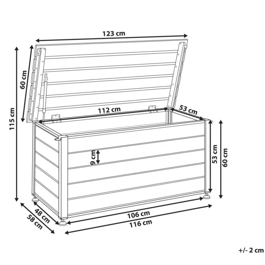 CAMPALTO - Kussenbox - Donkergrijs - 123 x 60 cm - Aluminium