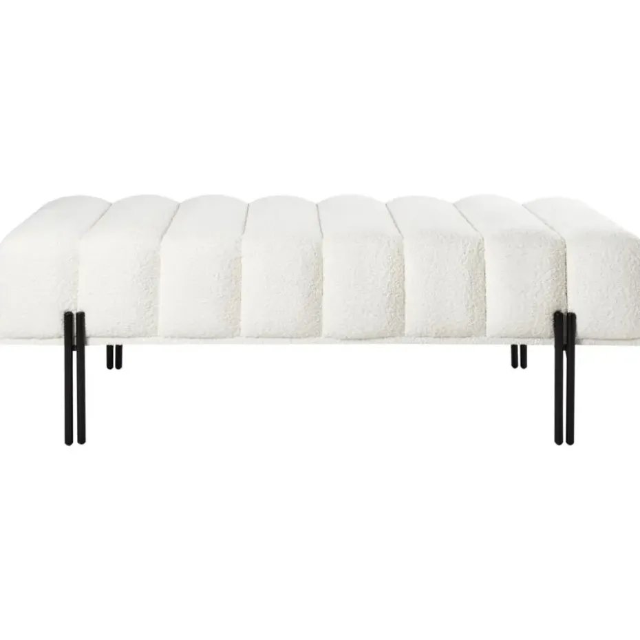 CAREY - Bankje - Gebroken wit - Polyester
