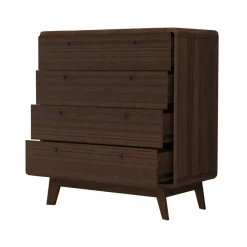 Cassie - Commode met 4 laden in walnoot spaanplaat