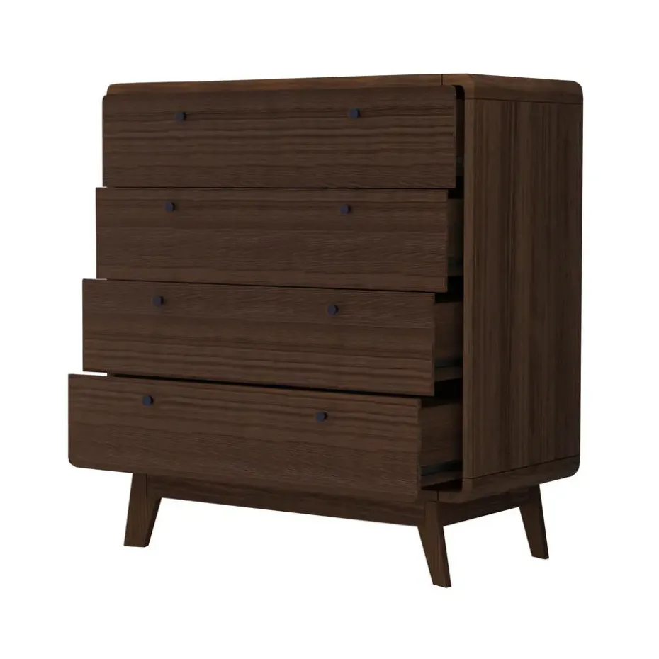 Cassie - Commode met 4 laden in walnoot spaanplaat