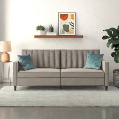 Celine - 3-zits slaapbank in taupe fluweel