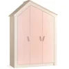Cento Pink 3-deurs kledingkast huisje meisjeskamer