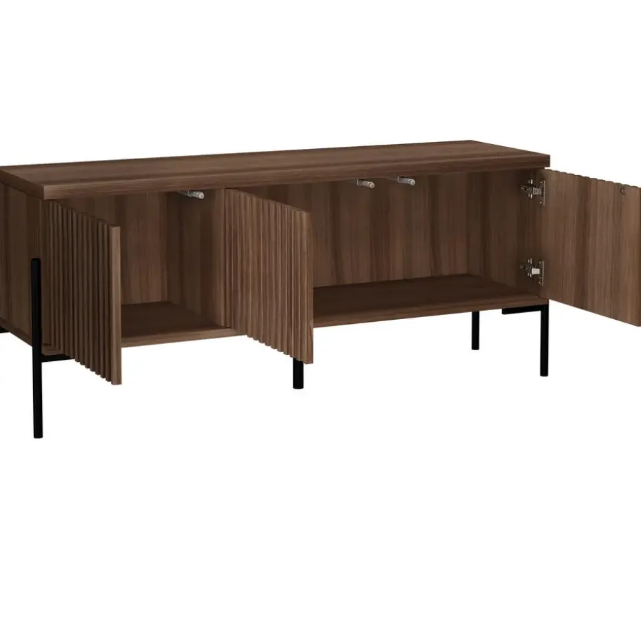 Charlie - Laag dressoir met 3 deuren in walnoot-look