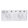 Christmas goods Kersthangers - 6x - dennenappels - wit - 9 cm